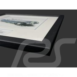 Jaguar Frame XK 120 Roadster 1948 Black Wooden Frame with Sketch 25 x 30 cm - Uli Ehret