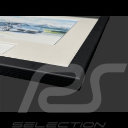 Porsche 911 Frame type 991 2011 Black Wooden Frame with Sketch 25 x 30 cm - Uli Ehret