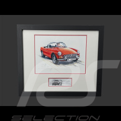 Cadre MG-B Cabriolet 1962 Cadre en Bois Noir avec esquisse 25 x 30 cm - Uli Ehret