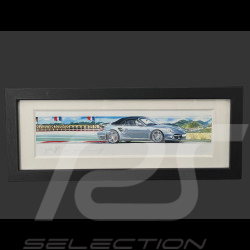 Porsche Frame 911 Convertible Type 991.2 2015 Black Wooden Frame 38 x 15 cm - Uli Ehret