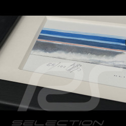 Ferrari 499P n° 51 Sieger 24h Le Mans 2023 Schwarzer Holzrahmen 38 x 15 cm - Uli Ehret