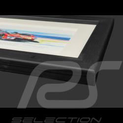 Cadre Ferrari 499P n° 51 Vainqueur 24h Le Mans 2023 Cadre en Bois Noir 38 x 15 cm - Uli Ehret