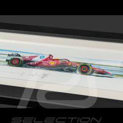 Ferrari SF-25 n° 44 Lewis Hamilton F1 Schwarzer Holzrahmen 38 x 15 cm – Uli Ehret