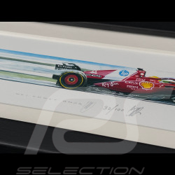 Ferrari SF-25 n° 44 Lewis Hamilton F1 Schwarzer Holzrahmen 38 x 15 cm – Uli Ehret