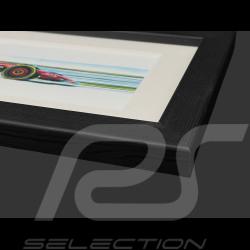 Cadre Ferrari SF-25 n° 44 Lewis Hamilton F1 Cadre en Bois Noir 38 x 15 cm - Uli Ehret