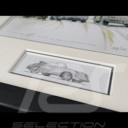 Porsche Frame 356 C / 904 / 356 A Coupé 1963 Black Wooden Frame with Sketch 25 x 30 cm - Uli Ehret