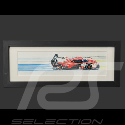 Porsche Rahmen 963 N° 6 2024 Schwarzer Holzrahmen 38 x 15 cm - Uli Ehret