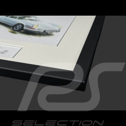 Porsche Rahmen 911 Coupe 1964 Schwarzer Holzrahmen mit Skizze 25 x 30 cm - Uli Ehret