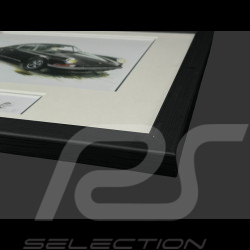 Cadre Porsche 911 Coupe 1964 Cadre en Bois Noir avec esquisse 25 x 30 cm - Uli Ehret