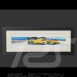 Cadre Ferrari 499P n° 83 24h Le Mans 2025 Cadre en Bois Noir 38 x 15 cm - Uli Ehret