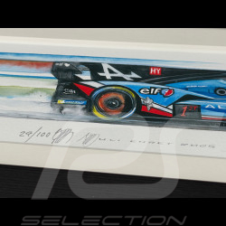 Alpine Frame A424 n° 35 24h Le Mans 2025 Black Wooden Frame 38 x 15 cm - Uli Ehret