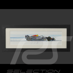 Red Bull Rahmen RB20 Max Verstappen 2024 Schwarzer Holzrahmen 38 x 15 cm - Uli Ehret