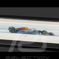 Cadre Red Bull RB20 Max Verstappen 2024 Cadre en Bois Noir 38 x 15 cm - Uli Ehret