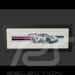 Porsche Frame 911 RSR Type 991 n° 85 Iron Dames 24h Le Mans 2025 Black Wooden Frame 38 x 15 cm - Uli Ehret