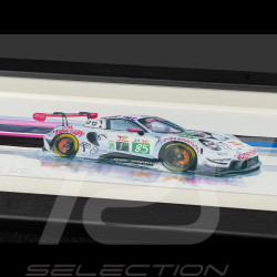 Porsche Rahmen 911 RSR Typ 991 n° 85 Iron Dames 24h Le Mans 2025 Schwarzer Holzrahmen 38 x 15 cm - Uli Ehret