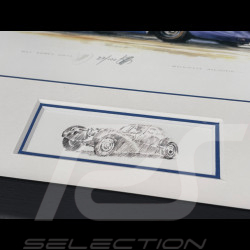 Bugatti Rahmen Type 57SC Atlantic 1936 Schwarzer Holzrahmen mit Skizze 25 x 30 cm - Uli Ehret