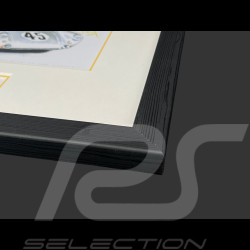 Cadre Porsche 550A Coupé n° 25 24h Le Mans 1956 Cadre en Bois Noir avec esquisse 25 x 30 cm - Uli Ehret