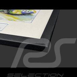 Porsche Frame 917 LH n° 3 "Hippie" 24h Le Mans 1970 Black Wooden Frame with Sketch 25 x 30 cm - Uli Ehret