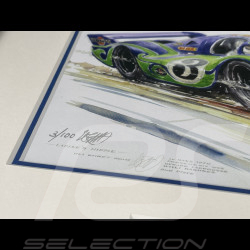 Porsche Frame 917 LH n° 3 "Hippie" 24h Le Mans 1970 Black Wooden Frame with Sketch 25 x 30 cm - Uli Ehret