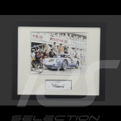 Porsche Frame 550A / 4RS Coupé N°25 1956 Black Wooden Frame with Sketch 25 x 30 cm - Uli Ehret