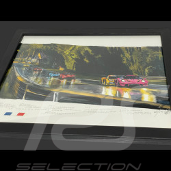 24h LeMans Rahmen "Der Knick von Mulsanne" 2023 Schwarzer Holzrahmen 25 x 30 cm - Uli Ehret