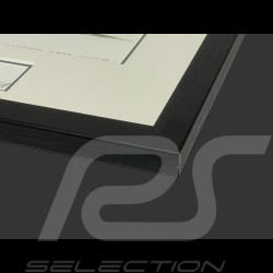 Jaguar Rahmen D-Type n° 6 Vainqueur 24h Le Mans 1955 Schwarzer Holzrahmen mit Skizze 25 x 30 cm - Uli Ehret