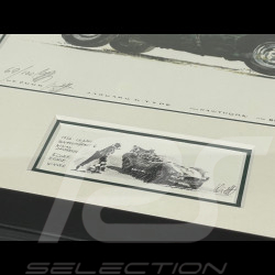 Jaguar Rahmen D-Type n° 6 Vainqueur 24h Le Mans 1955 Schwarzer Holzrahmen mit Skizze 25 x 30 cm - Uli Ehret