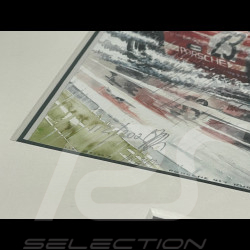 Cadre Porsche 917 KH n° 23 Vainqueur 24h Le Mans 1970 Cadre en Bois Noir avec esquisse 25 x 30 cm - Uli Ehret