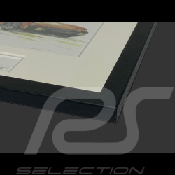 Porsche Frame 914/6 1970 Black Wooden Frame with Sketch 25 x 30 cm - Uli Ehret