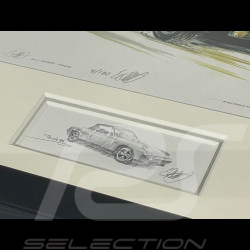 Porsche Frame 914/6 1970 Black Wooden Frame with Sketch 25 x 30 cm - Uli Ehret
