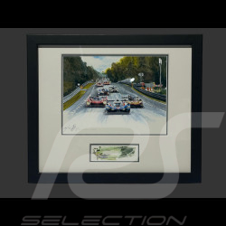 24h Le Mans Frame "Crime Time" 2025 Black Wooden Frame with Sketch 25 x 30 cm - Uli Ehret