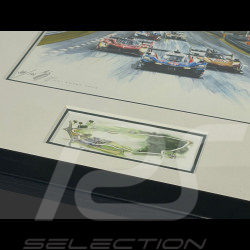 24h Le Mans Frame "Crime Time" 2025 Black Wooden Frame with Sketch 25 x 30 cm - Uli Ehret