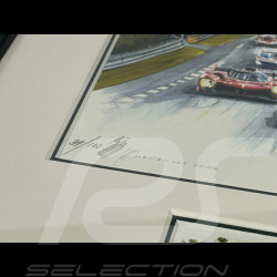 24h Le Mans Frame "Crime Time" 2025 Black Wooden Frame with Sketch 25 x 30 cm - Uli Ehret