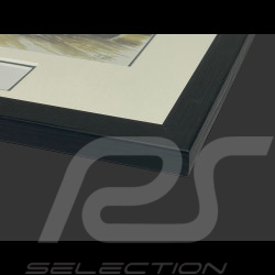 Cadre Alfa Romeo 6C 1750 Gran Sport Mille Miglia 1929 Cadre en Bois Noir avec esquisse 25 x 30 cm - Uli Ehret