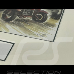 Alfa Romeo Rahmen 6C 1750 Gran Sport Mille Miglia 1929 Schwarzer Holzrahmen mit Skizze 25 x 30 cm - Uli Ehret