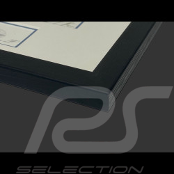 Porsche Rahmen 908/3 N° 12 Jo Siffert Sieger "Targa Florio" 1970 Schwarzer Holzrahmen mit Skizze 25 x 30 cm - Uli Ehret