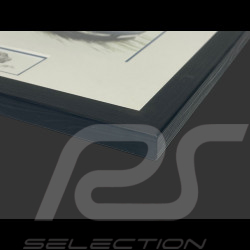 Porsche Frame 911 Coupe Type 993 1998 Black Wooden Frame with Sketch 25 x 30 cm - Uli Ehret