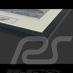 Porsche Frame 911 Type 996 Convertible 1997 Black Wooden Frame with Sketch 25 x 30 cm - Uli Ehret