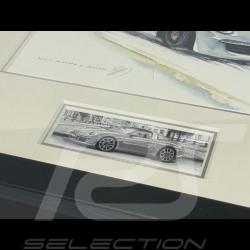 Porsche Frame 911 Targa Type 997 2016 Black Wooden Frame with Sketch 25 x 30 cm - Uli Ehret