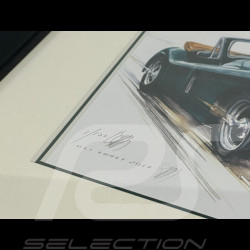 Jaguar Frame XK 120 1948 Black Wooden Frame with Sketch 25 x 30 cm - Uli Ehret