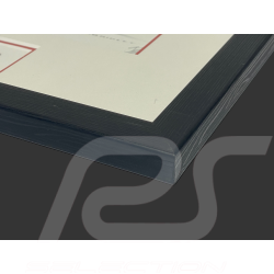 Porsche Frame 911 Type 964 Convertible 1988 Black Wooden Frame with Sketch 25 x 30 cm - Uli Ehret