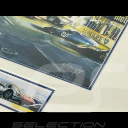 Cadre Porsche 904 GTS 12h de Reims 1964 Cadre en Bois Noir avec esquisse 25 x 30 cm - Uli Ehret