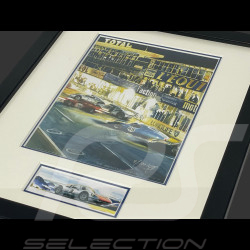 Porsche Frame 904 GTS 1964 Reims 12 Hours Black Wooden Frame with Sketch 25 x 30 cm - Uli Ehret