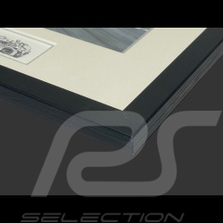 Porsche Frame 919 Hybrid n° 19 Winner 24h Le Mans 2015 Black Wooden Frame with Sketch 25 x 30 cm - Uli Ehret