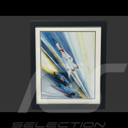 Cadre Matra MS10 / Alpine A220 / Mirage "La Vitesse" Cadre en Bois Noir avec esquisse 25 x 30 cm - Uli Ehret