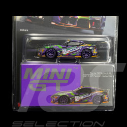 Toyota GR Supra Kuhl D1GP Evangelion Racing 2021 Purple / Green 1/64 Mini GT MGT00951-BL