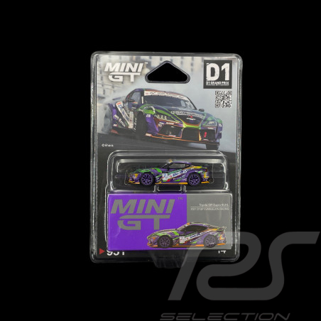 Toyota GR Supra Kuhl D1GP Evangelion Racing 2021 Purple / Green 1/64 Mini GT MGT00951-BL