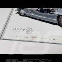 Cadre Mercedes-Benz 300 SL 1954 Cadre en Bois Noir avec esquisse 25 x 30 cm - Uli Ehret