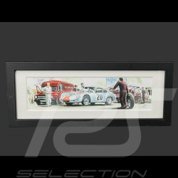 Cadre Porsche 356 Abarth GTL n° 20 Goodwood 1962 Cadre en Bois Noir 38 x 15 cm - Uli Ehret