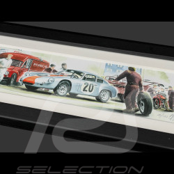 Cadre Porsche 356 Abarth GTL n° 20 Goodwood 1962 Cadre en Bois Noir 38 x 15 cm - Uli Ehret